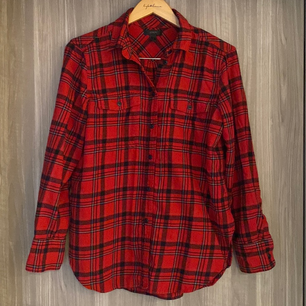 J Crew soft plaid button down shirt